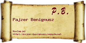 Pajzer Benignusz névjegykártya